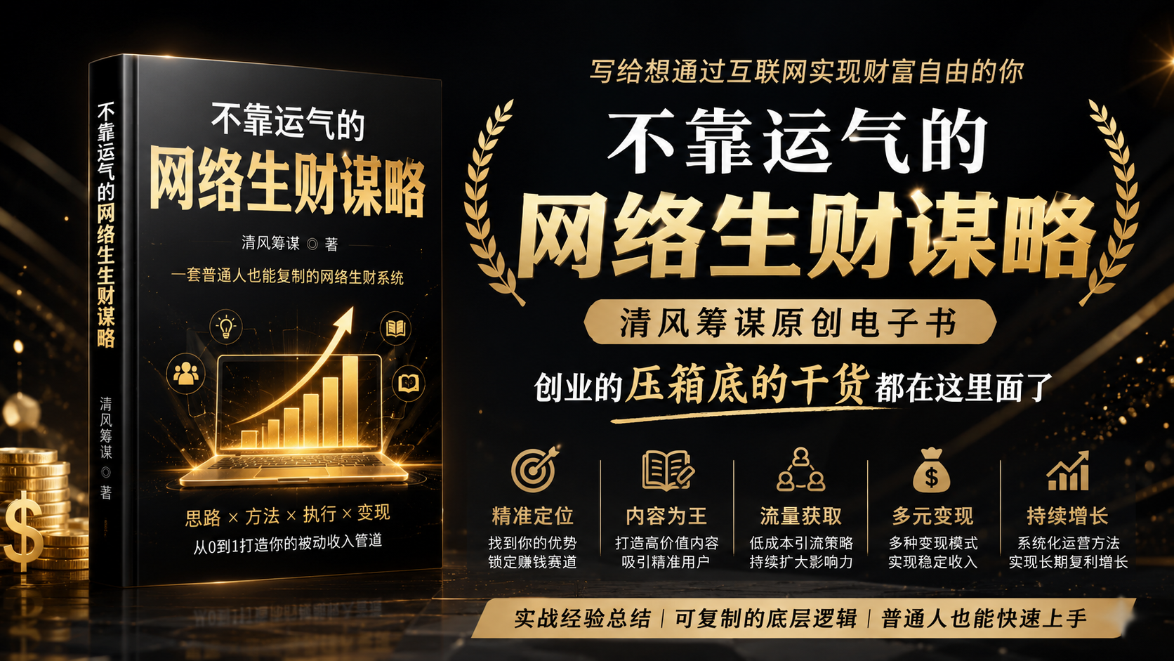 清风筹谋：不靠运气的网络生财谋略- 0成本轻资产创业 | 虚拟项目 | 一人公司落地平台|清创生财清风筹谋网赚库