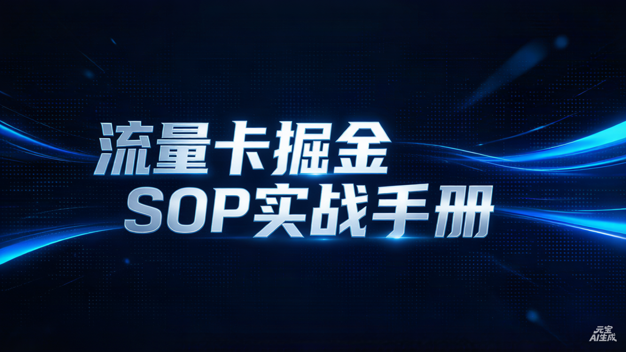 【精选】流量卡掘金SOP实战手册- 0成本轻资产创业 | 虚拟项目 | 一人公司落地平台|清创生财清风筹谋网赚库
