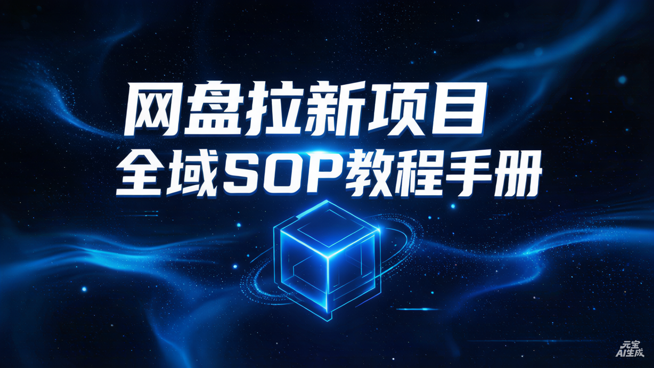 【精选】网盘拉新项目全域SOP教程手册- 0成本轻资产创业 | 虚拟项目 | 一人公司落地平台|清创生财清风筹谋网赚库