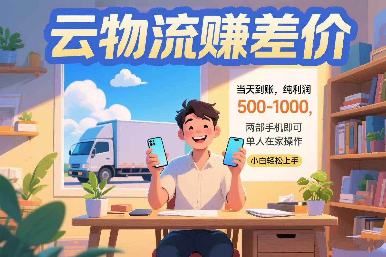 （15492期）云物流赚差价 当天到账纯利润500-1000 两部手机即可 可单人在家操作 小…-优优云网创优优云网创资源站