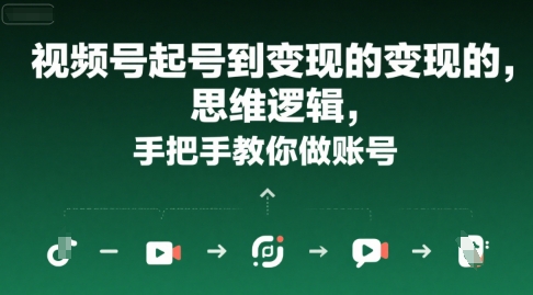视频号起号到变现的思维逻辑，手把手教你做账号-优优云网创优优云网创资源站