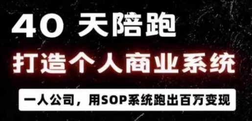 40天陪跑打造个人商业系统，一人公司，用SOP系统跑出百W变现-优优云网创优优云网创资源站