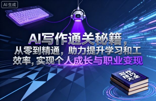 AI写作通关秘籍，从零到精通，助力提升学习和工作效率，实现个人成长与职业变现-优优云网创优优云网创资源站