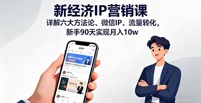 新经济IP营销课：详解六大方法论、微信IP、流量转化，新手90天实现月入10w-优优云网创优优云网创资源站