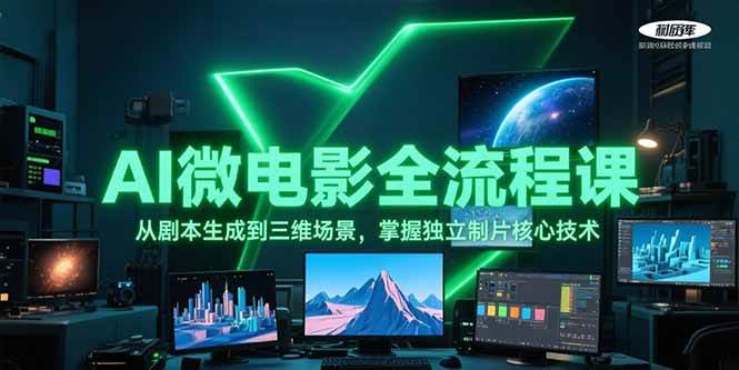AI微电影全流程课，从剧本生成到三维场景，掌握独立制片核心技术-优优云网创优优云网创资源站