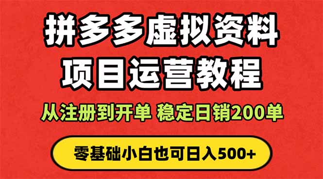拼多多开店运营课程： 蓝海变现玩法，轻松实现睡后收入 零基础小白也可…-优优云网创优优云网创资源站