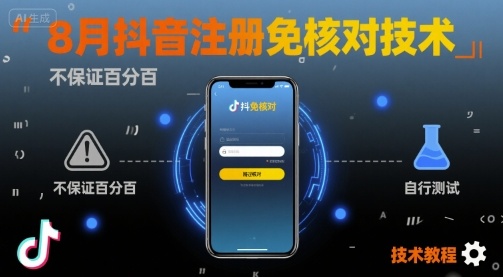 8月抖音注册免核对技术，不保证百分百，自测-优优云网创优优云网创资源站