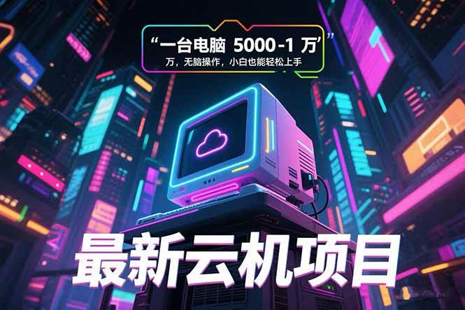 （15395期）最新云机项目 一台电脑5000到10000 无脑操作小白也能轻松上手-优优云网创优优云网创资源站