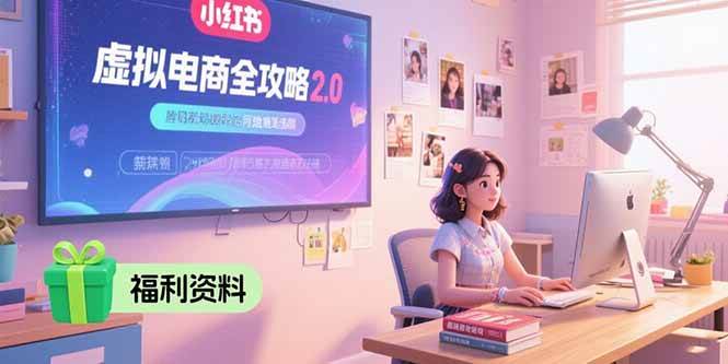 （15387期）虚拟电商全攻略2.0，开店选品实操流程，账号定位、货源发布、笔记发布技巧-优优云网创优优云网创资源站