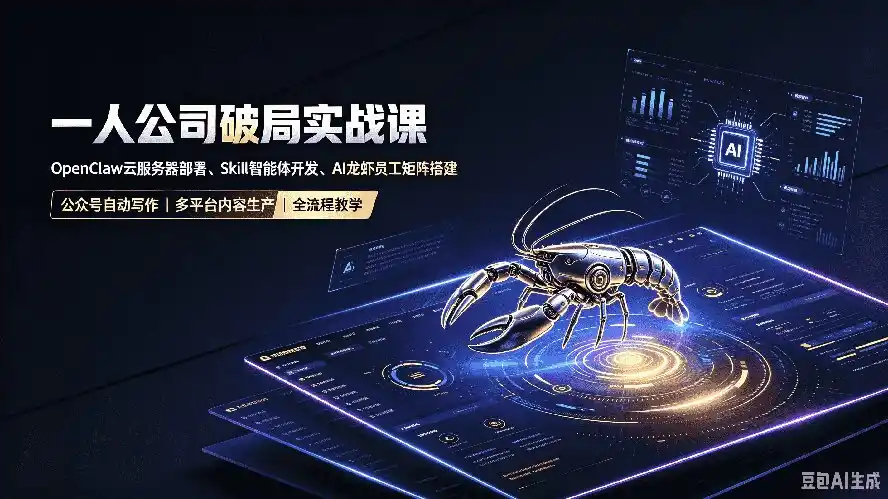 一人公司破局实战课|OpenClaw云服务器部署、Skill智能体开发、AI龙虾员工矩阵搭建,公众号自动写作与多平台内容…- 0成本轻资产创业 | 虚拟项目 | 一人公司落地平台|清创生财清风筹谋网赚库
