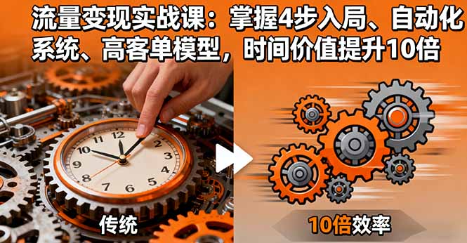 流量变现实战课：掌握4步入局、自动化系统、高客单模型，时间价值提升10倍-优优云网创优优云网创资源站