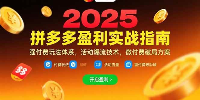 （15357期）拼多多盈利实战指南，强付费玩法，活动爆流技术，微付费破局方案(更新7月)-优优云网创优优云网创资源站