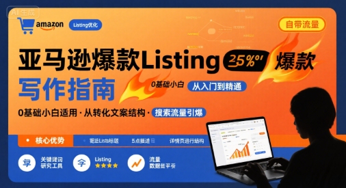 亚马逊爆款Listing写作方法，亚马逊0基础小白也能写爆款自带流量的Listing-优优云网创优优云网创资源站