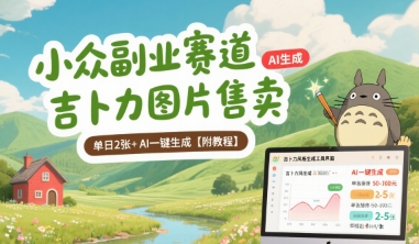 小众副业赛道 吉卜力图片售卖 单日2张+ AI一键生成【附教程】-优优云网创优优云网创资源站