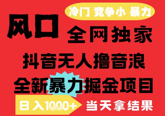 25年6月高爆抖音无人直播最新撸音浪掘金项目，解放双手小白可做，无脑日入1k+，门槛低【揭秘】-优优云网创优优云网创资源站