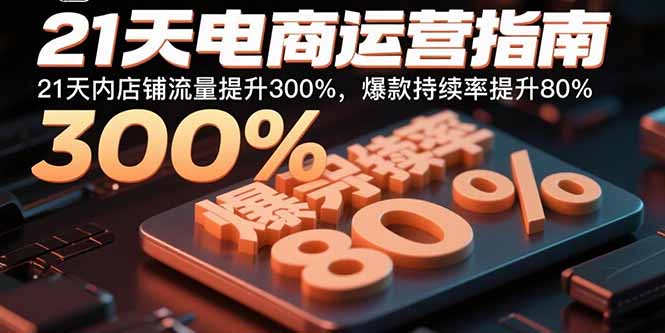 21天电商运营指南：21天内店铺流量提升300%，爆款持续率提升80%-优优云网创优优云网创资源站