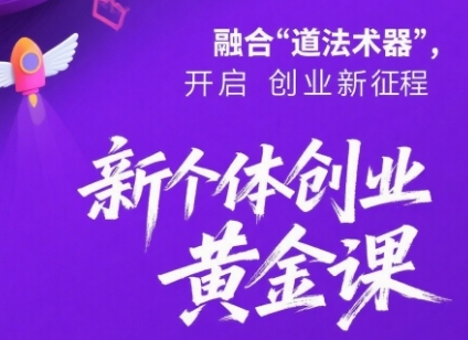 新个体创业黄金课：道法术器四维抢占2025红利-优优云网创优优云网创资源站