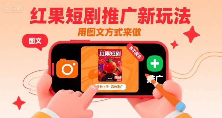 红果短剧推广新玩法，用图文方式来做，有手就会-优优云网创优优云网创资源站