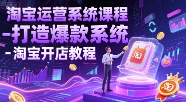 淘宝运营系统课程-打造爆款系统-淘宝开店教程-优优云网创优优云网创资源站