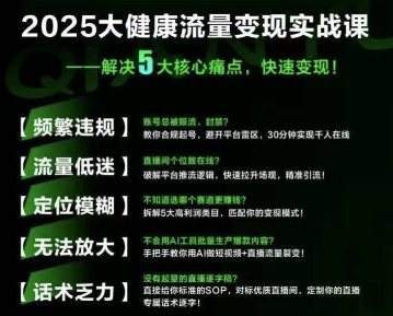 大健康流量全域新增长8.0，三月底线下课视频，大健康万亿蓝海，从类目突围到模式迭代-优优云网创优优云网创资源站