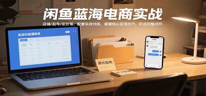 闲鱼蓝海电商实战，涵盖店铺、起号、定价等，配套实战对练，掌握核心变现技巧-优优云网创优优云网创资源站