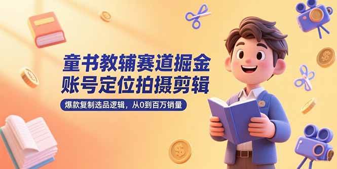（15326期）童书教辅赛道掘金，账号定位拍摄剪辑，爆款复制选品逻辑，从0到百万销量-优优云网创优优云网创资源站