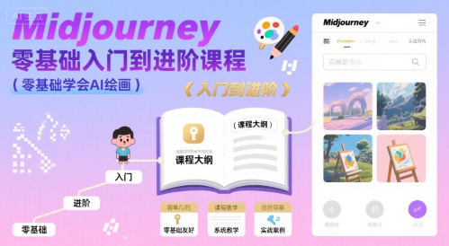 midjourney零基础入门到进阶课程，零基础学会AI绘画-优优云网创优优云网创资源站