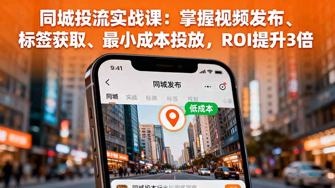 同城投流实战课：掌握视频发布、标签获取、最小成本投放，ROI提升3倍-优优云网创优优云网创资源站
