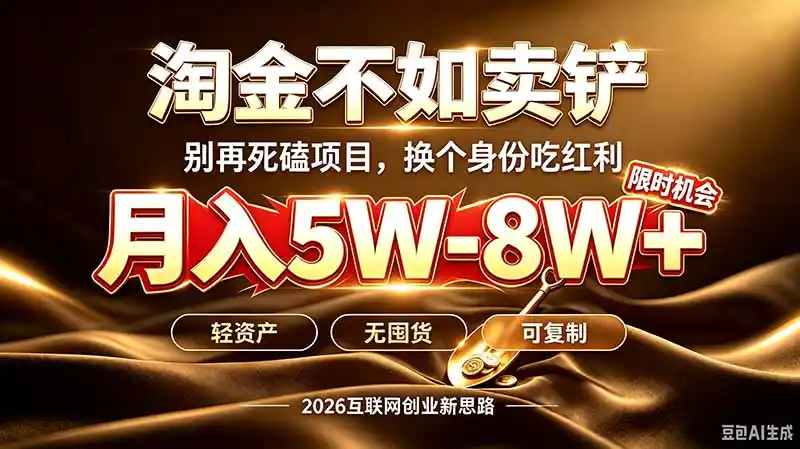 别再傻乎乎埋头跑项目!互联网真正赚钱逻辑:做卖铲人,拒绝当韭菜,逆风翻盘月入5-8W+- 0成本轻资产创业 | 虚拟项目 | 一人公司落地平台|清创生财清风筹谋网赚库