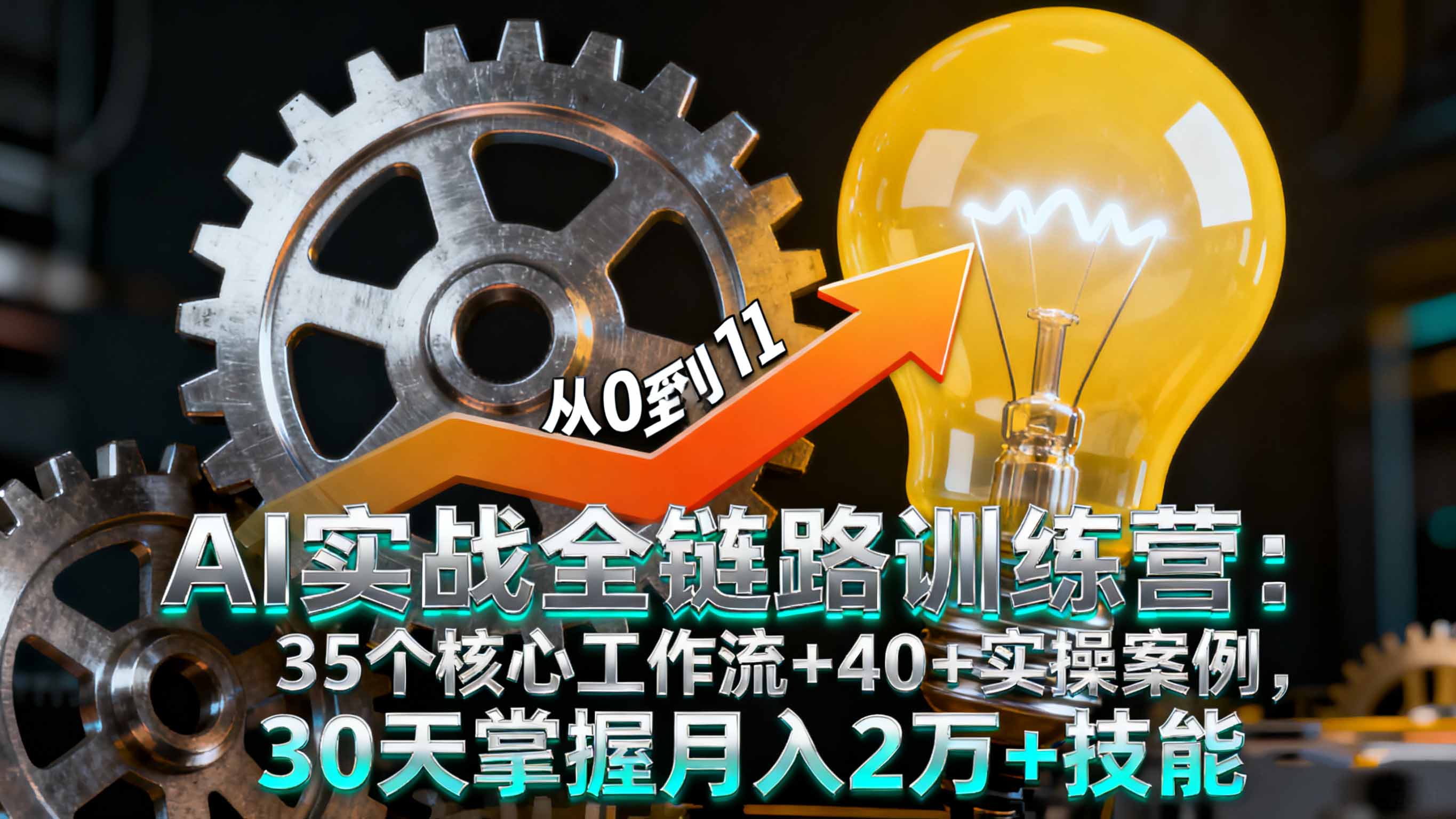 AI实战全链路训练营：35个核心工作流+40+实操案例，30天掌握月入2万+技能-优优云网创优优云网创资源站