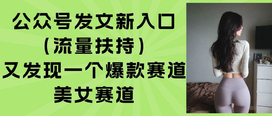 （15781期）公众号发文新入口（流量扶持），又发现一个爆款赛道：美女赛道-优优云网创优优云网创资源站