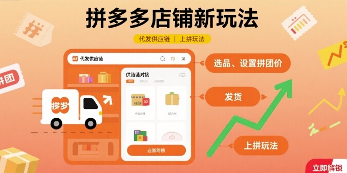拼多多店铺新玩法，代发供应链上拼玩法-优优云网创优优云网创资源站