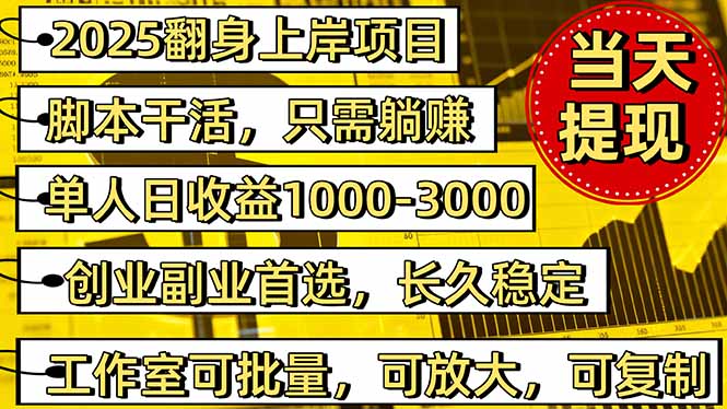 稳定八年美金掘金2.0脚本干活，只需躺赚。单人日收益1000-3000可批量、…-优优云网创优优云网创资源站