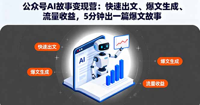 公众号AI故事变现营：快速出文、爆文生成、流量收益，5分钟出一篇爆文故事-优优云网创优优云网创资源站