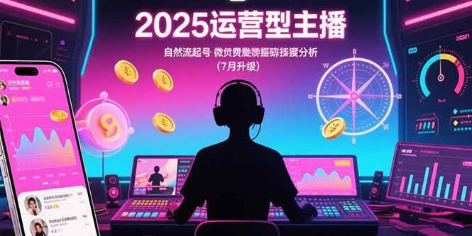 （15508期）2025运营型主播：自然流起号，微付费投放技巧，罗盘数据深度解析(7月更新)-优优云网创优优云网创资源站