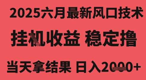 2025六月最新风口技术，无人挂G撸礼物，长期稳定 一个小时收益2k+，小白当天拿结果【揭秘】-优优云网创优优云网创资源站