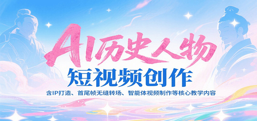 AI历史人物短视频创作，含IP打造、首尾帧无缝转场、智能体视频制作等核心教学内容-优优云网创优优云网创资源站