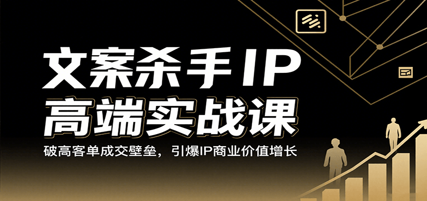 文案杀手IP高端实战课：破高客单成交壁垒，引爆IP商业价值增长-优优云网创优优云网创资源站