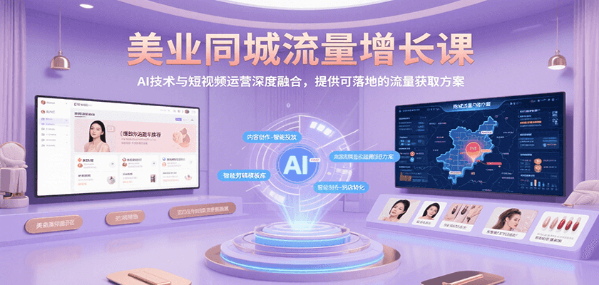 美业同城流量增长课，AI技术与短视频运营深度融合，提供可落地的流量获取方案-优优云网创优优云网创资源站
