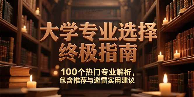 （15261期）付费文：大学专业选择终极指南,100个热门专业解析,包含推荐与避雷实用建议-优优云网创优优云网创资源站