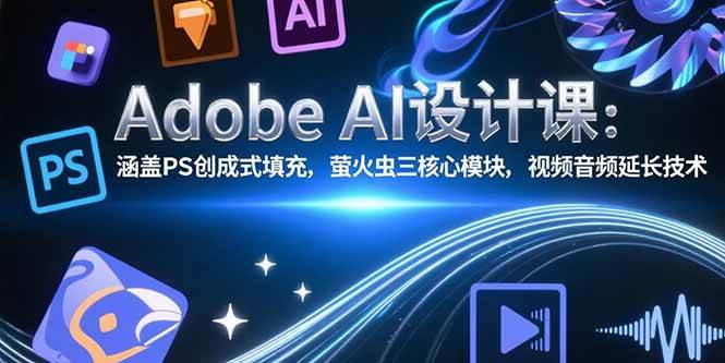 （15469期）Adobe AI设计课：涵盖PS创成式填充，萤火虫三核心模块，视频音频延长技术-优优云网创优优云网创资源站