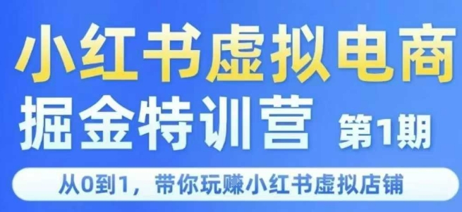 小红书虚拟电商掘金特训营第1期，从0到1，带你玩转小红书虚拟店铺-优优云网创优优云网创资源站