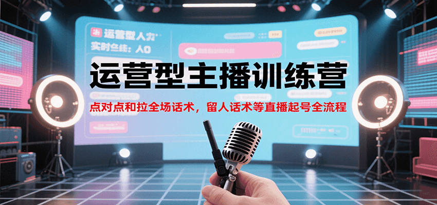 运营型主播训练营，点对点和拉全场话术，留人话术等直播起号全流程（更新7月）-优优云网创优优云网创资源站