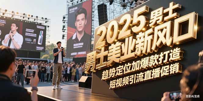 （15190期）2025男士美业新风口，趋势定位加爆款打造，短视频引流直播促销-优优云网创优优云网创资源站