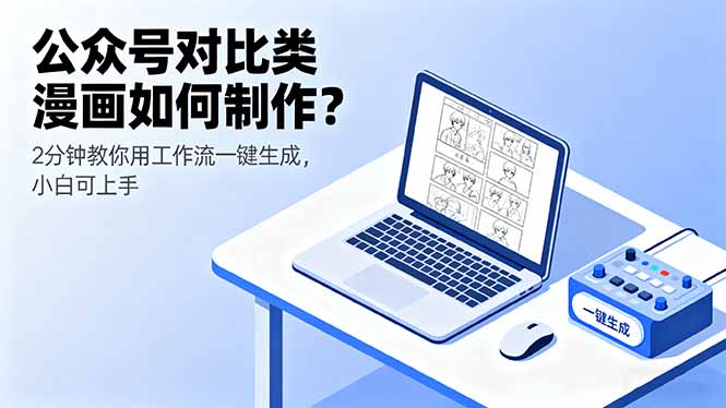 公众号对比类漫画如何制作？2分钟教你用工作流一键生成，小白可上手-优优云网创优优云网创资源站
