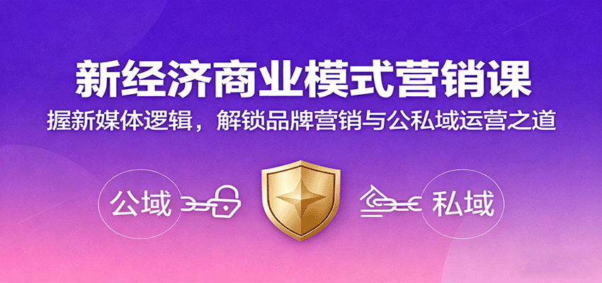 新经济商业模式营销课，握新媒体逻辑，解锁品牌营销与公私域运营之道-优优云网创优优云网创资源站
