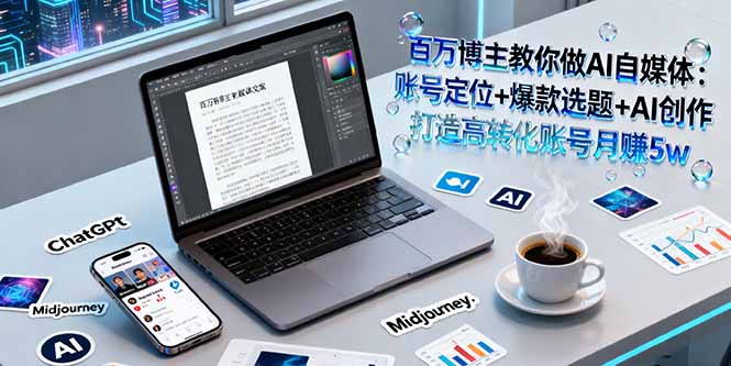 百万博主教你做AI自媒体：账号定位+爆款选题+AI创作 打造高转化账号月赚5w-优优云网创优优云网创资源站