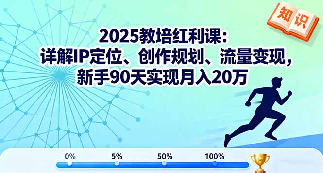 2025教培红利课：详解IP定位、创作规划、流量变现，新手90天实现月入20万-优优云网创优优云网创资源站
