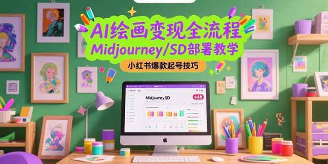 （15324期）AI绘画变现全流程，Midjourney/SD部署教学，小红书爆款起号技巧-优优云网创优优云网创资源站