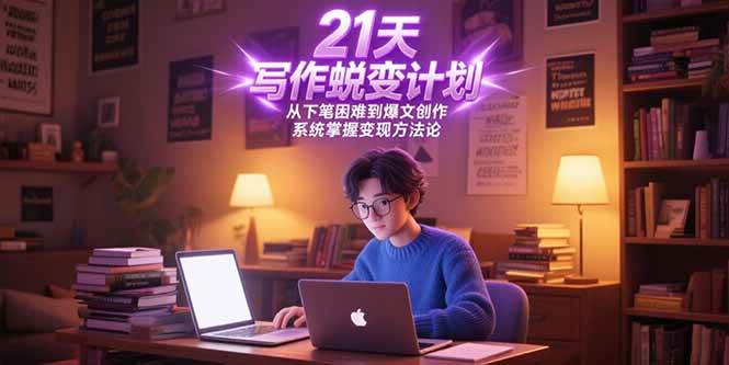 （15204期）21天写作蜕变计划，从下笔困难到爆文创作，系统掌握变现方法论-优优云网创优优云网创资源站